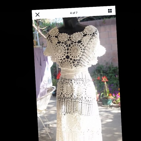Crochet dress s/m  vintage dress chic - Picture 2 of 5